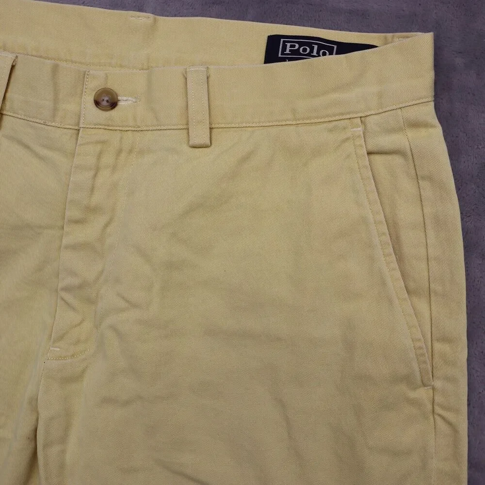Polo Ralph Lauren Shorts Mens 30 Yellow Classic Fit 9 Khaki Chinos Golf